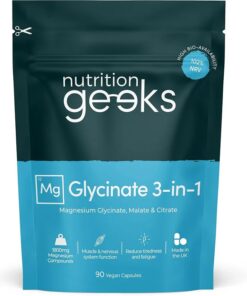 Magnesium Glycinate 3-in-1 Complex 1800mg – The Ultimate Vegan Supplement for Better Sleep, Muscle Recovery, and Mental Wellness